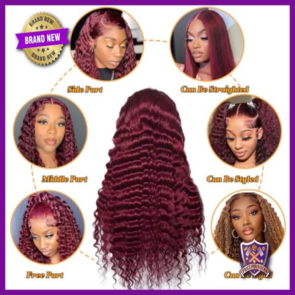 28 Inch Human Hair Lace Front Wig Pre Plucked Deep Wave Glueless main image 5